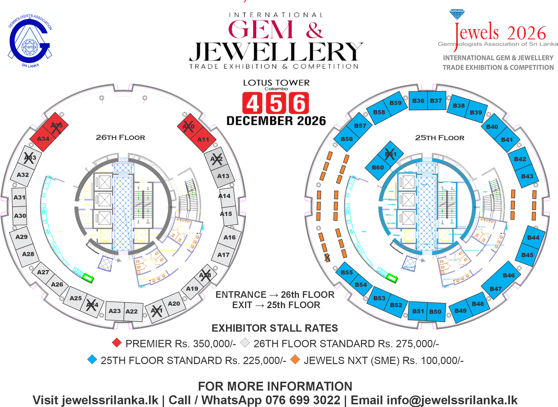 JEWELS 2026 exhibition floor plan